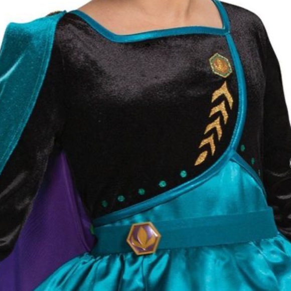 DISNEY FROZEN II 🖤ANNA🖤 DELUXE COSTUME SIZE SMALL (4-6X) 🌟NWT🌟 - Picture 3 of 16